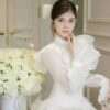 váy tay bồng cổ tròn